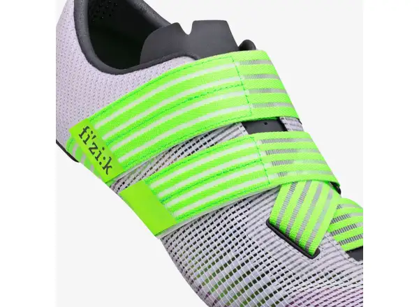 Fizik Vento Powerstrap Aeroweave Rennradschuhe Light Violet/Neon Green