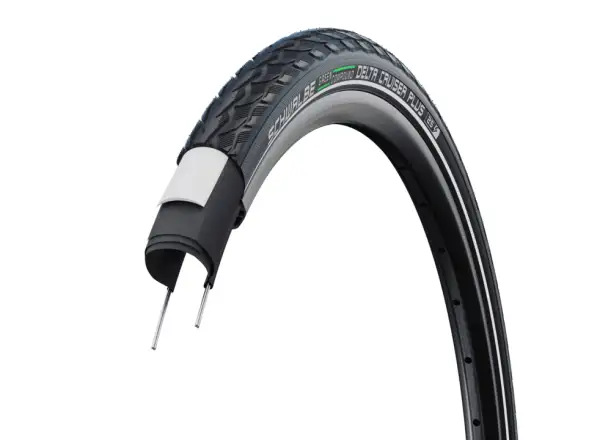 Schwalbe 47-622 DeltaCruiser Plus Active PunctureGuard E-25, wired, Green compound, schwarz-