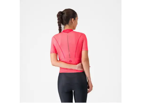 Castelli Anima Flow Damen-Trikot Kurzarm Brilliant Pink/Hibiscus