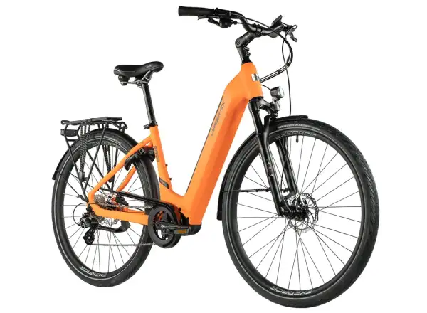 Leader Fox Saga 28 Tiefeinstieg Stadtelektrofahrrad orange
