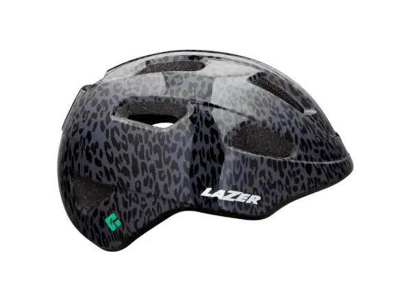 Lazer NUTZ KC Kinderhelm Schwarz Leopardenmuster Größe Uni (50-56 cm)