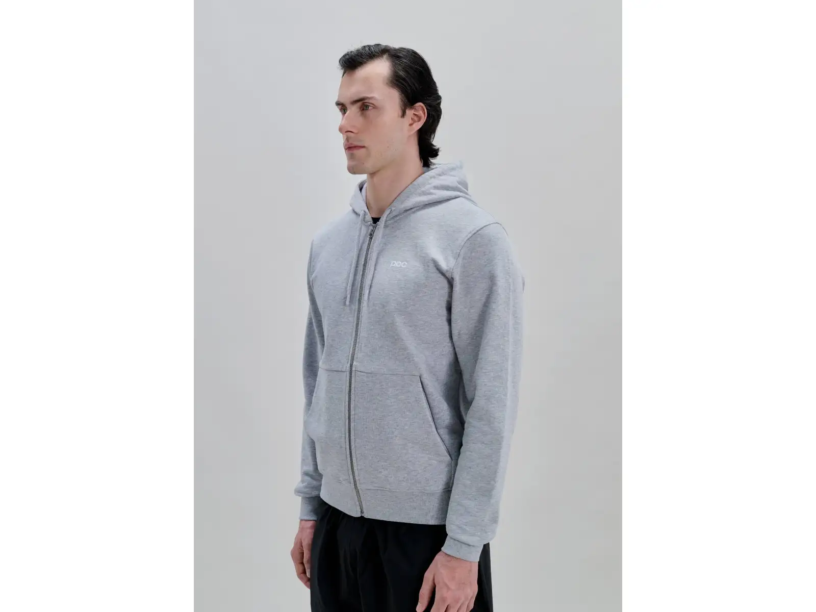 POC Zip Hoodie Kapuzen-Sweatjacke mit Reißverschluss Grey Melange