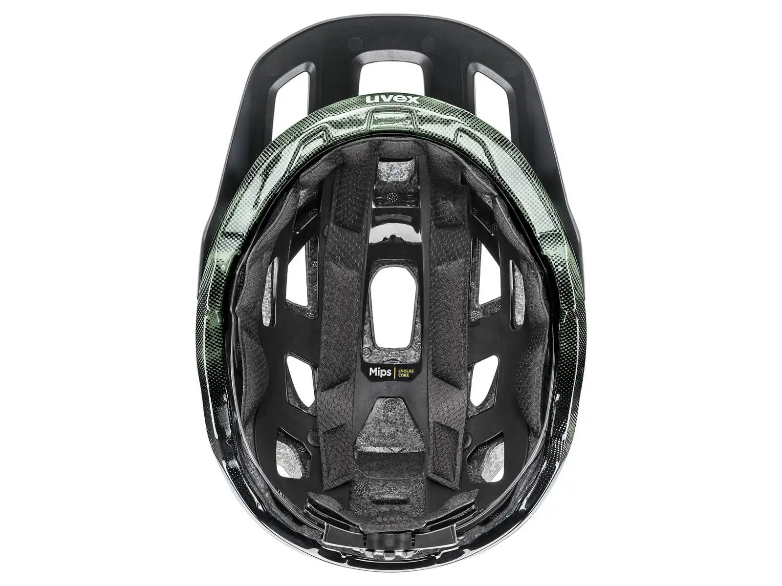 Uvex React Mips Helm Moos Green/Black Matt
