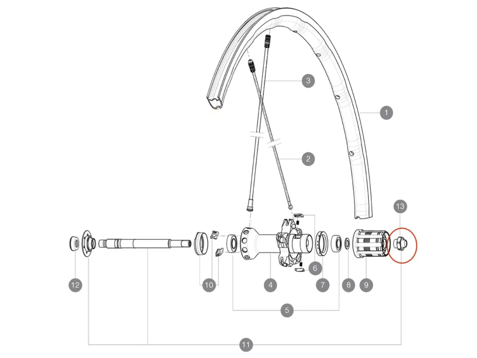 Mavic Mutter für 9 mm Hinterachse von Straßenrädern - LV2373100