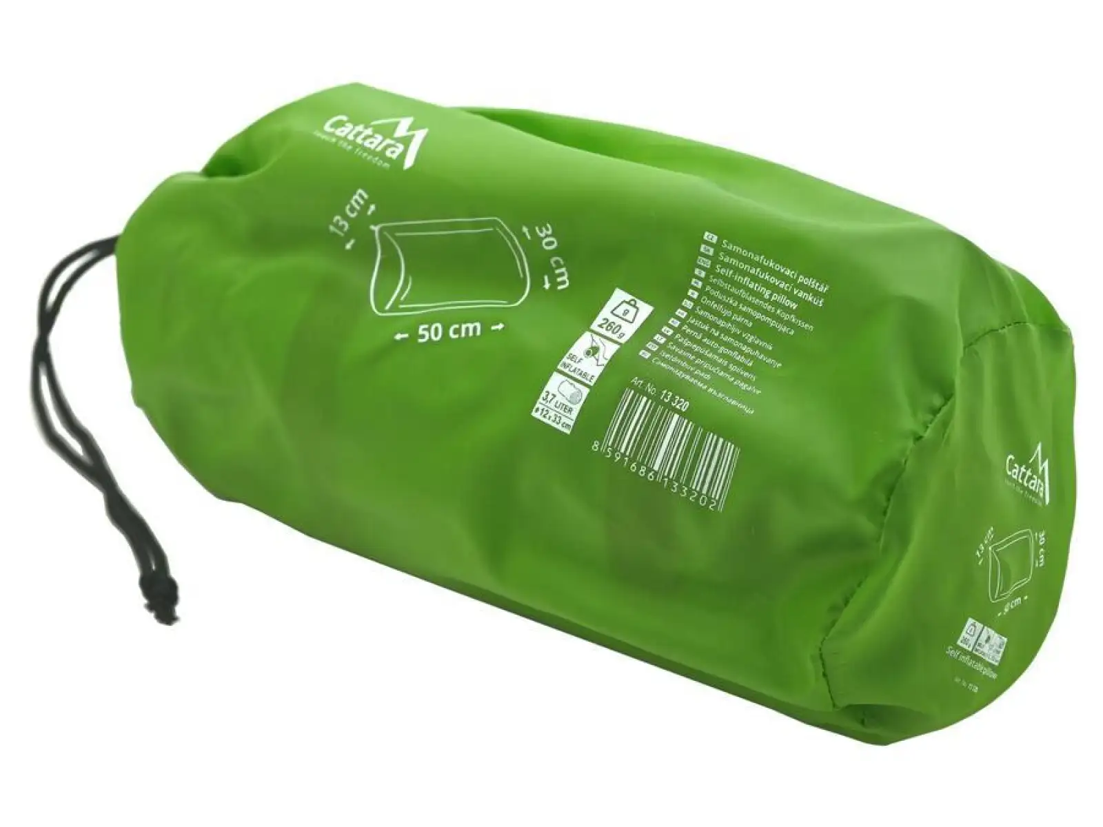 Cattara Kissen selbstaufblasend 50x30x13cm grün