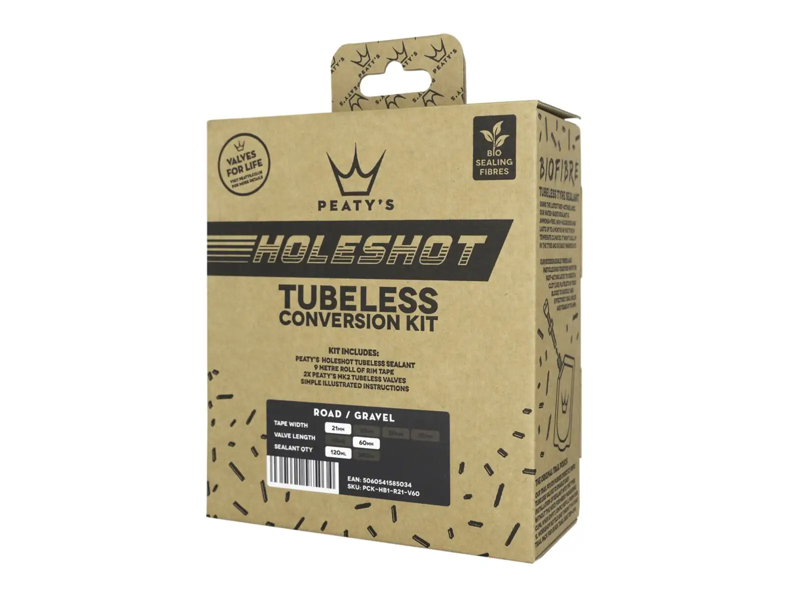 Peatys Holeshot Tubeless Umbaukit für Straße und Schotter - Band 21 mm.