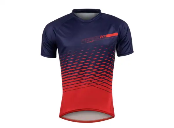 Force Angle MTB Herren-Fahrradtrikot mit kurzen Ärmeln in Blau/Rot.