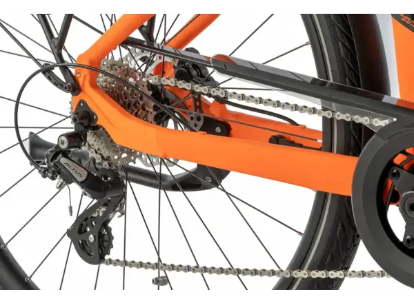 Leader Fox Saga 28 Tiefeinstieg Stadtelektrofahrrad orange