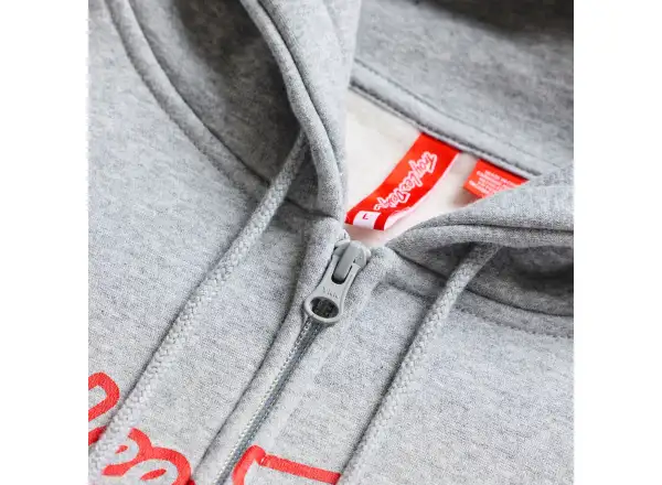Troy Lee Designs Signature Herren-Kapuzenjacke mit Reißverschluss Gray heather/Red