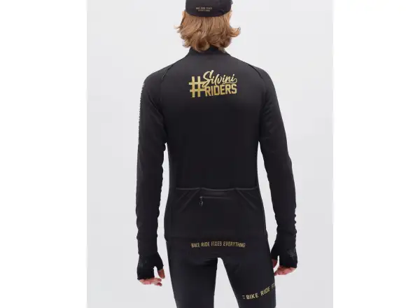 Silvini Leverono Herrentrikot Langarm Schwarz/Gold