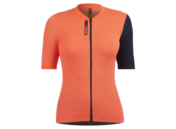 Mavic Essential Damen Radtrikot Kurzarm Koralle/Tiefblau.