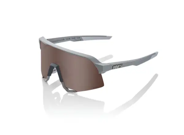 100% S3 Brille Soft Tact Stone Grey/HiPER Crimson Silver Mirror Linse