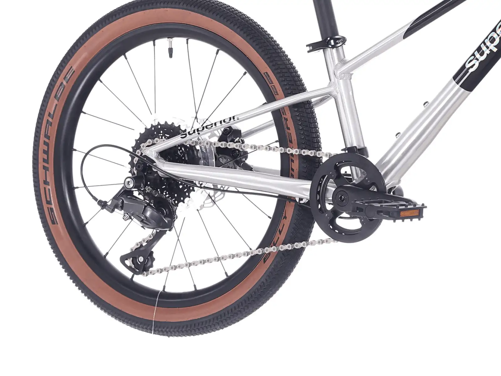 Superior TEAM 20 Kindefahrrad Gloss Brushed Alu / Rainbow Black 9.0"
