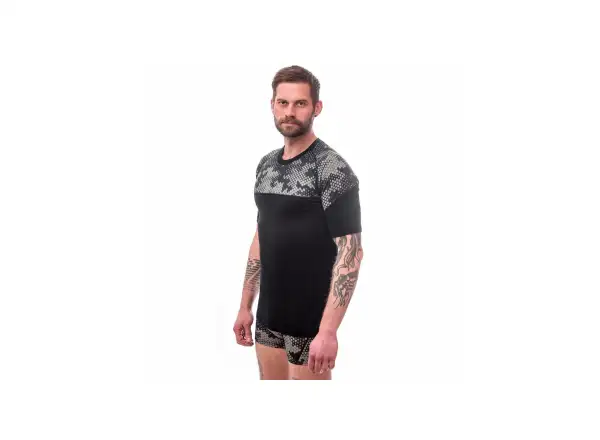 Sensor Merino Impress Herren T-Shirt kurzarm černá/Honeycomb