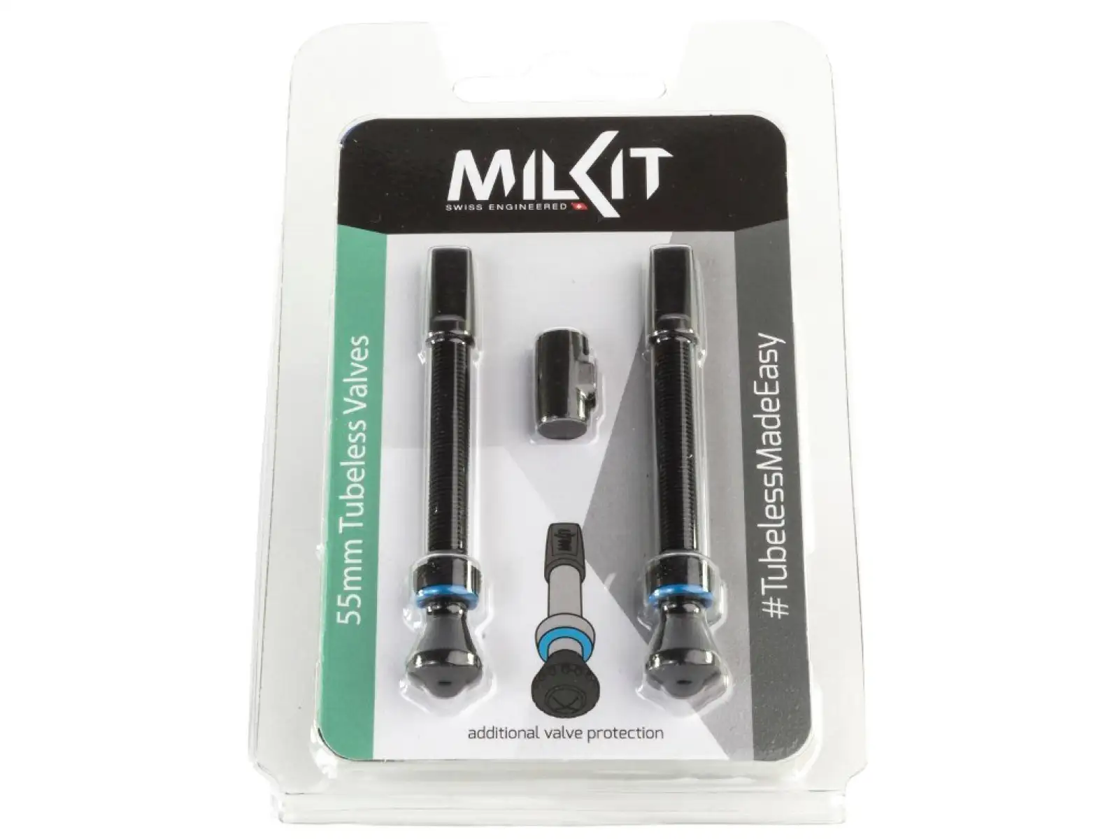 milKit Tubeless-Ventile 55 mm Schwarz