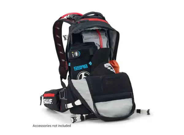 USWE Flow 16 Rucksack mit Rückenprotektor Schwarz/Rot 16l Größe S