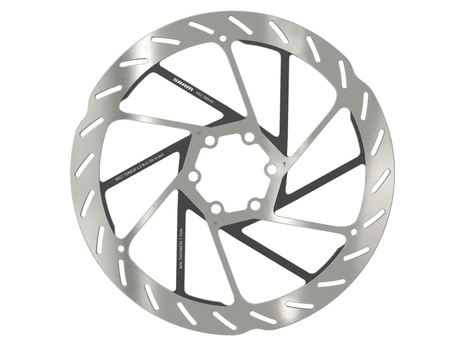 Sram HS2 Rounded Bremsscheibe 6 Loch 180 mm - Unverpackt