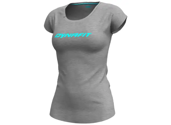 Dynafit 24/7 Logo Damen T-Shirt mit kurzen Ärmeln in ruhigem Schattenmelange.