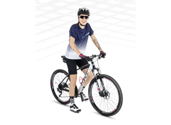 Force Angle MTB Damen Radtrikot Kurzarm Weiß/Blau