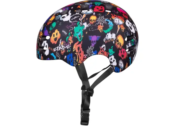 Etape Buddy Kinder-Fahrradhelm schwarz/Grafik matt