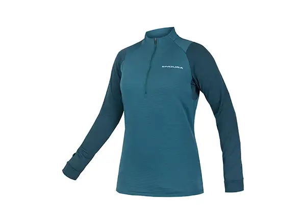 Endura SingleTrack Fleece Damen-Trikot Dunkelgrün-grau