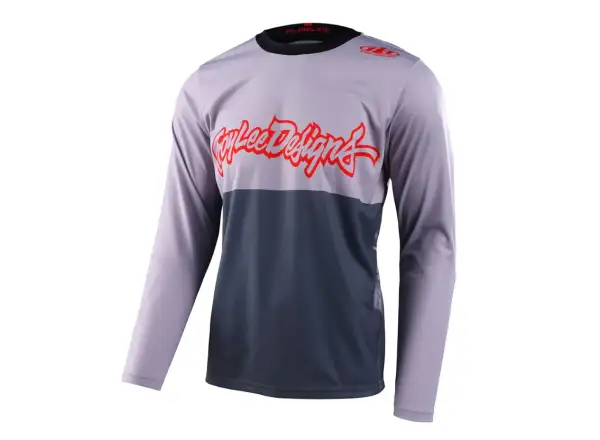 Troy Lee Designs Flowline Scripter Herren Langarmshirt Holzkohle