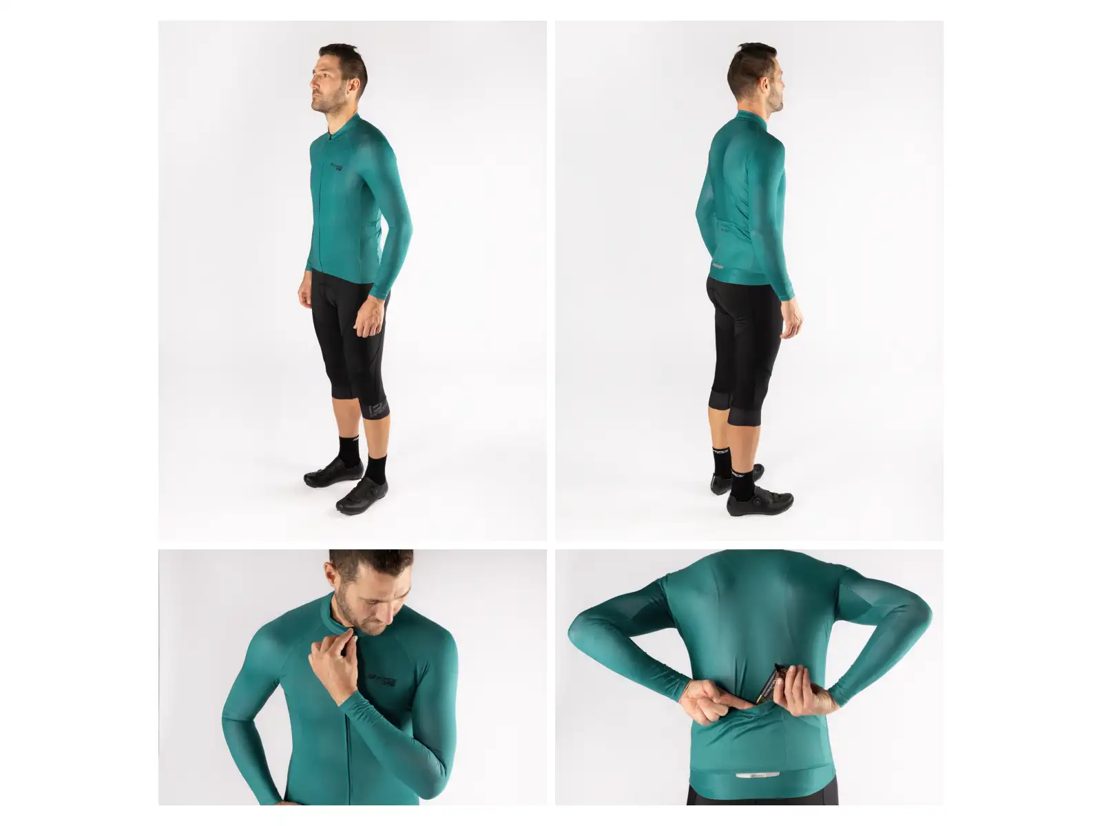 Force Pure Herren-Trikot Langarm Petrol