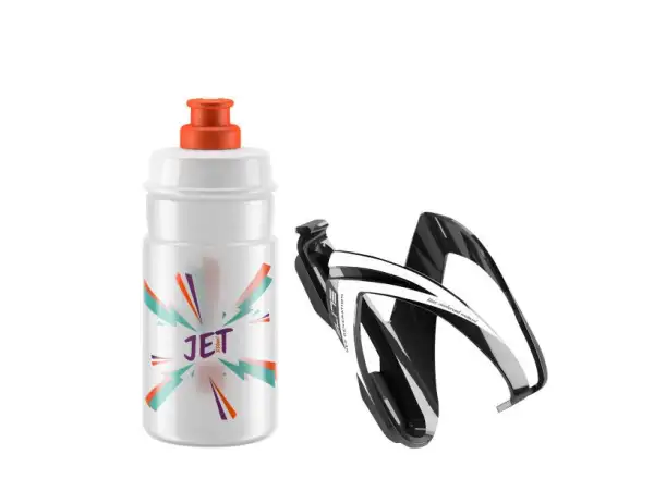 Elite Kit CEO Korbset Schwarz Glänzend + JET Flasche 350 ml Klar/Orange Logo