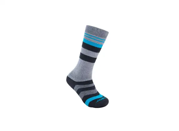Sensor Slope Merino Socken grau/schwarz/türkis