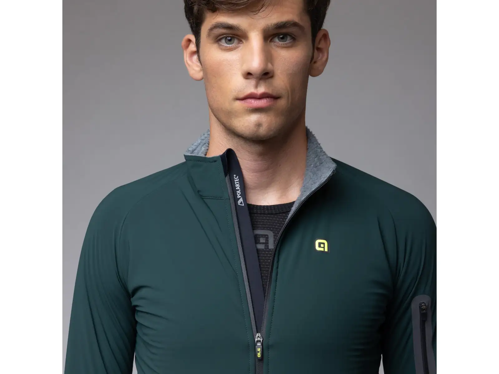 Alé R-EV1 Thermo Shield Herren Winter-Fahrradjacke Bottle Green