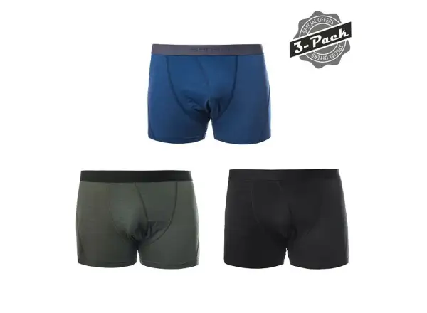 Sensor Merino Air 3-Pack Herren Boxershorts schwarz/blau/olivgrün