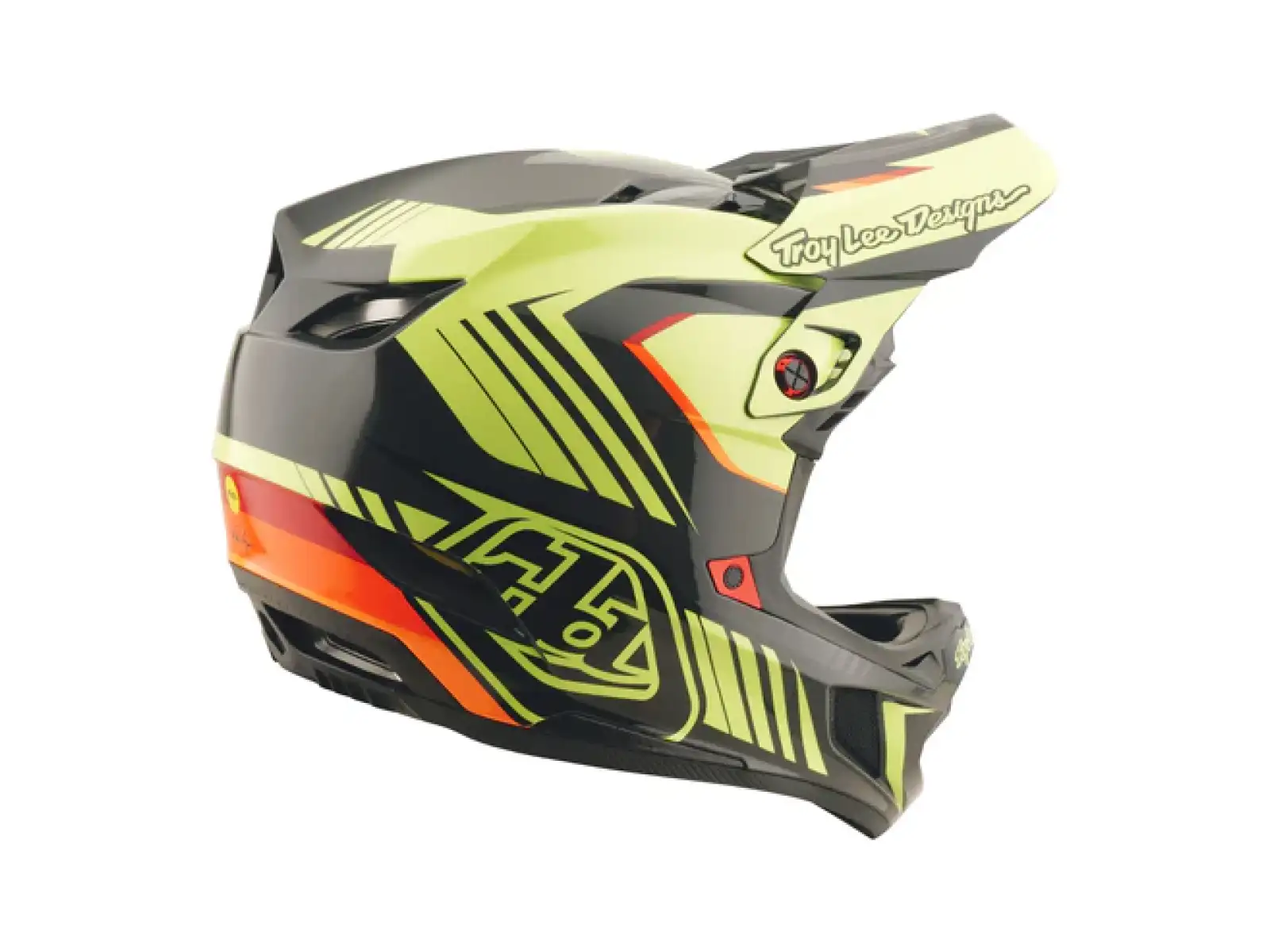 Troy Lee Designs D4 Polyacrylite Qualifier Helm schwarz/gelb