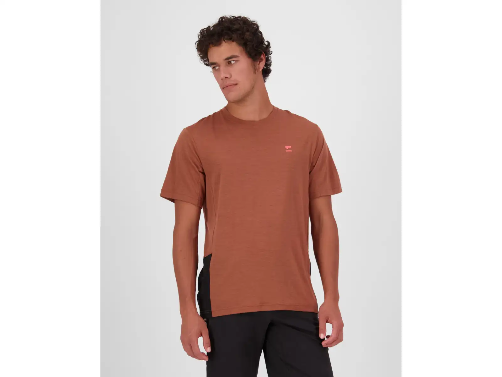 Mons Royale Tarn Merino Herren T-Shirt Kurzarm Cinnamon / Black