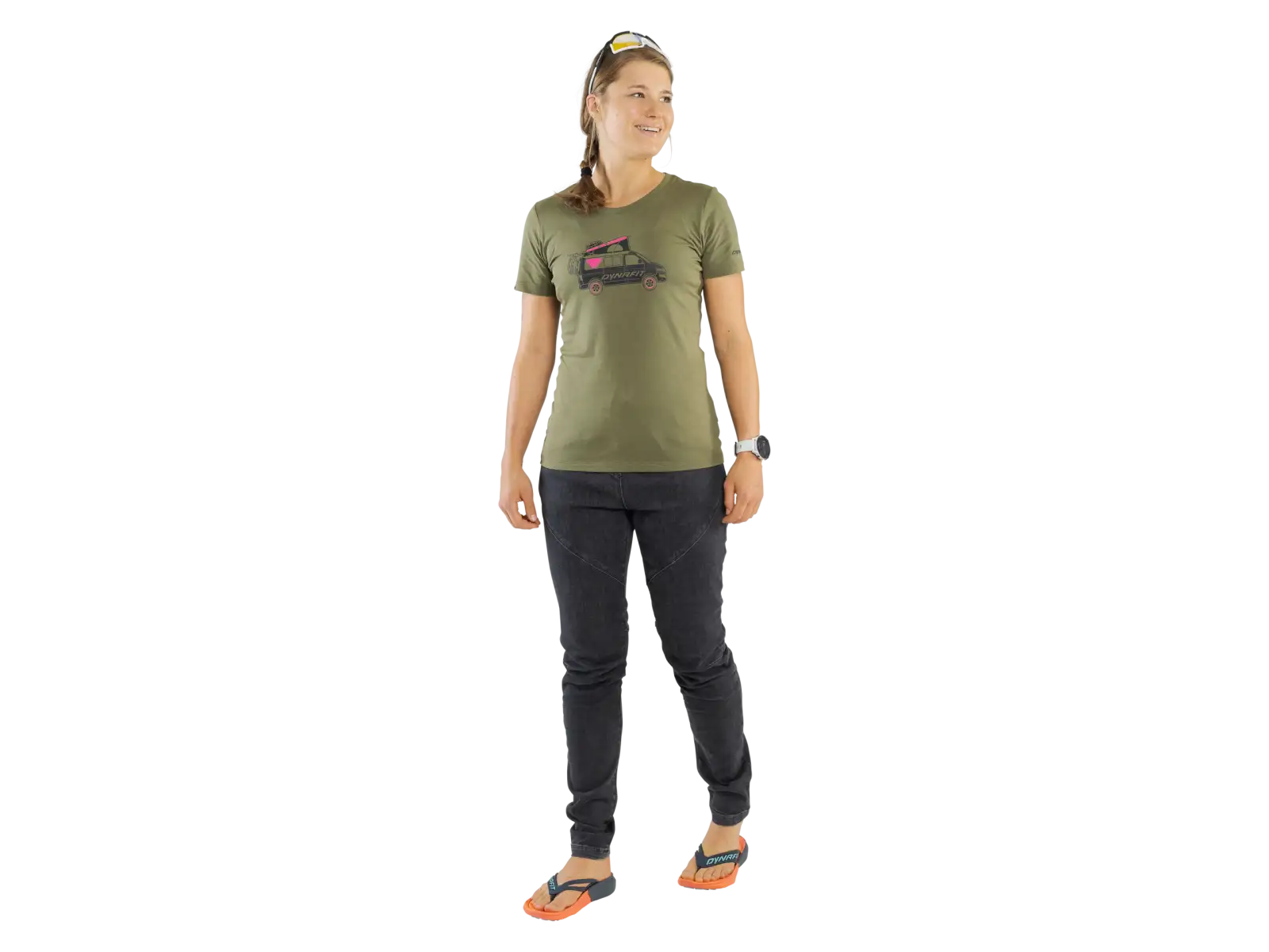 Dynafit Graphic Cotton Damen T-Shirt mit kurzen Ärmeln Winter Moss/Dynavan.
