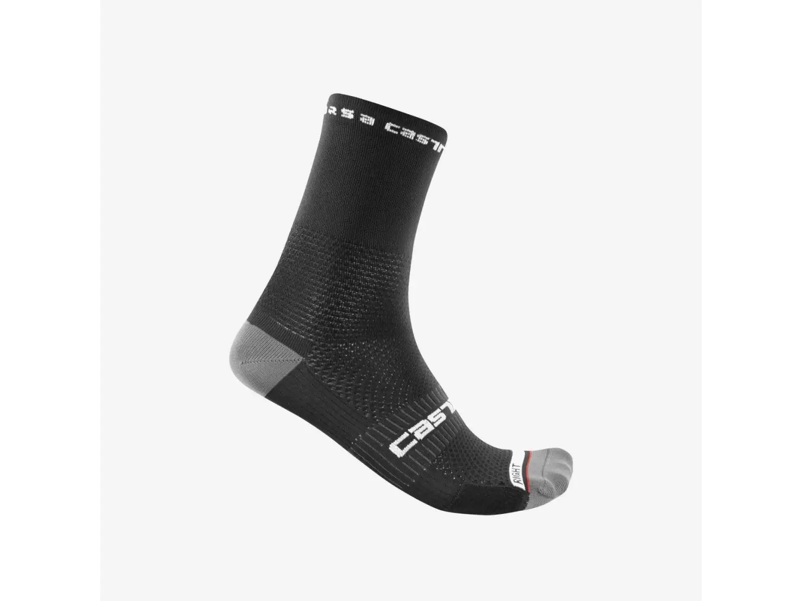 Castelli Rosso Corsa Pro 15 Socken hoch Schwarz