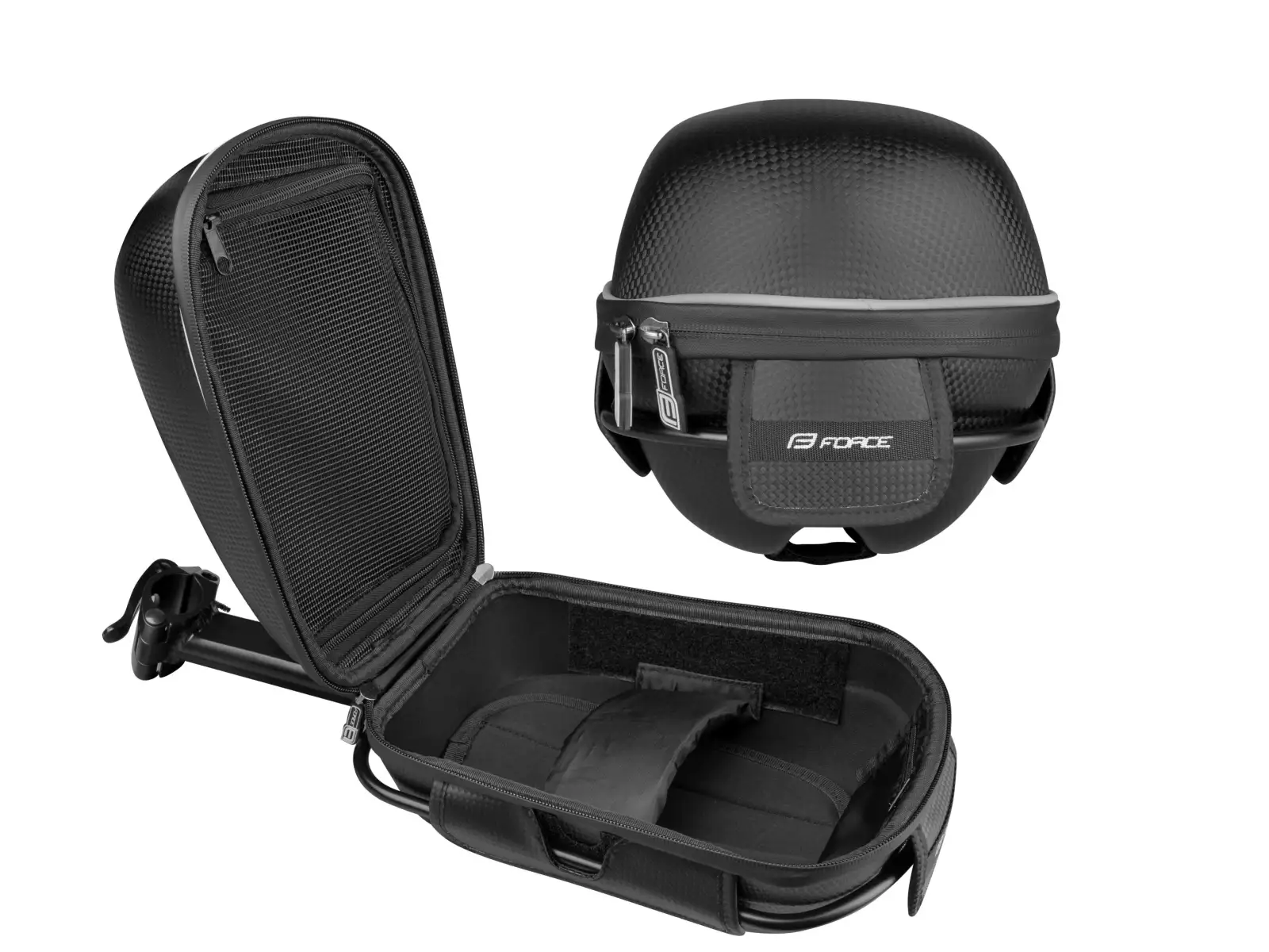 Force Crust Satteltasche mit Halterung Schwarz