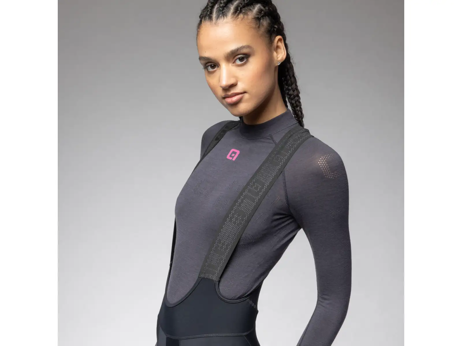 Alé Pragma Winter Damen warme Trägerhose mit Einsatz schwarz