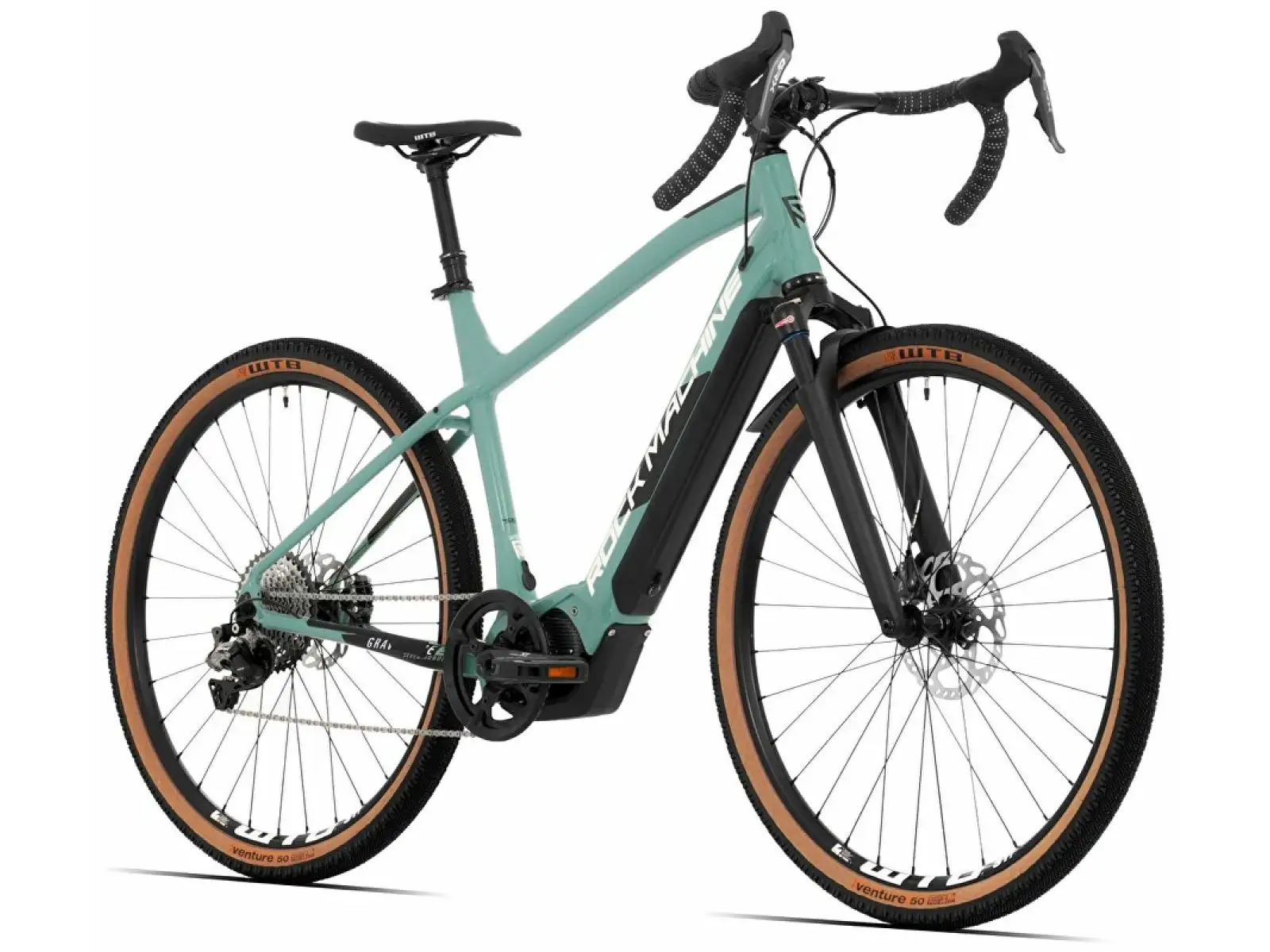 Rock Machine Gravelride e700 Di2 Gravel E-Bike in Menthol/Silver.