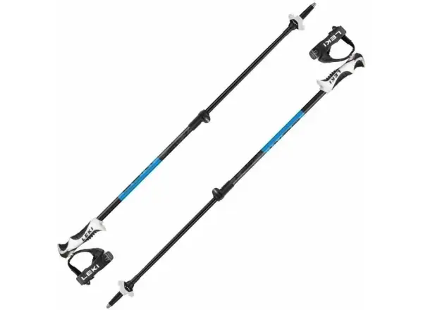 Leki Drifter Vario S Kinder-Teleskopstöcke Schwarz/Cyan/Dunkelanthrazit