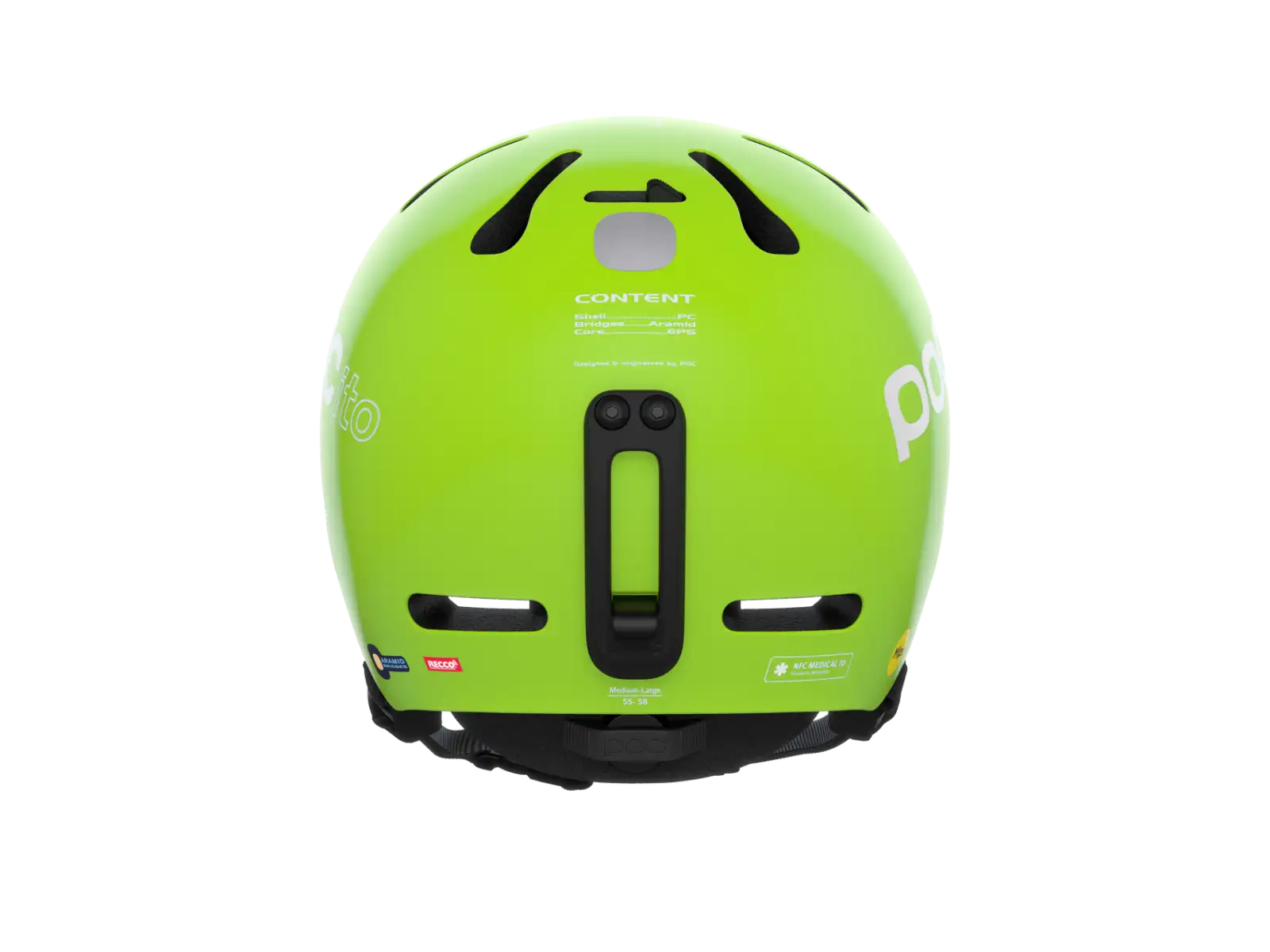 POC POCito Fornix MIPS Kinder Skihelm Fluorescent Yellow/Green