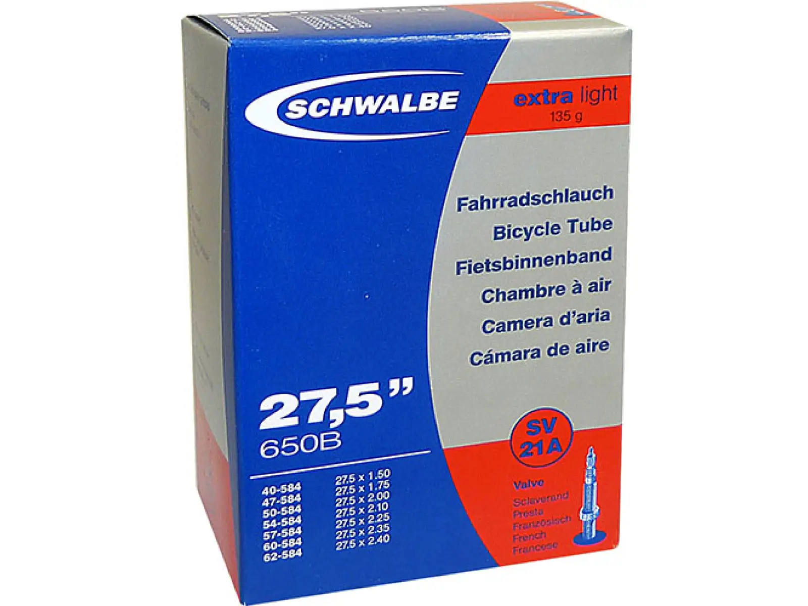 Schwalbe Extra Light 27,5x1,50-2,40" MTB Schlauch (Nr.21A)