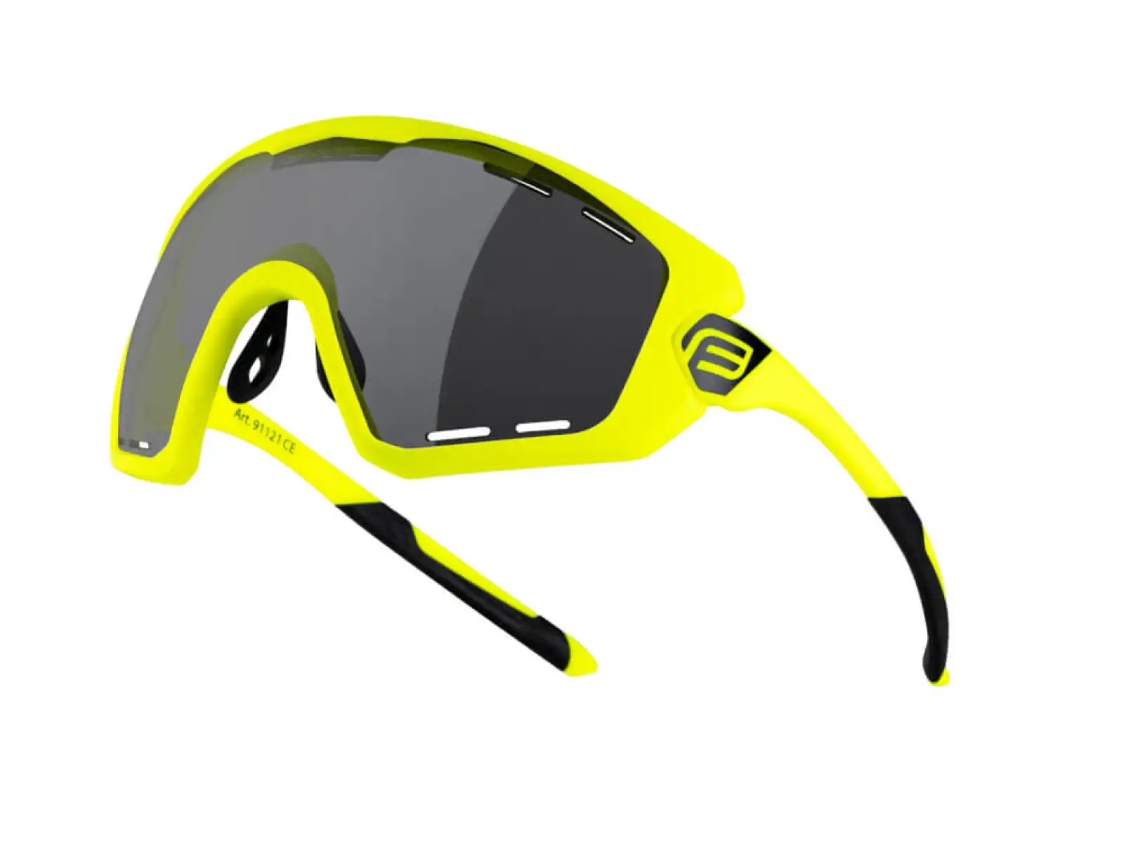 Ombro Plus Radbrille in fluro/gelb mit schwarzen Gläsern.