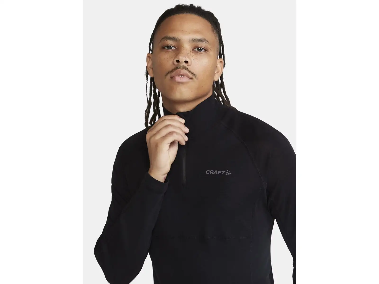 Craft ADV Wool Merino Herren Langarmshirt mit Reißverschluss black