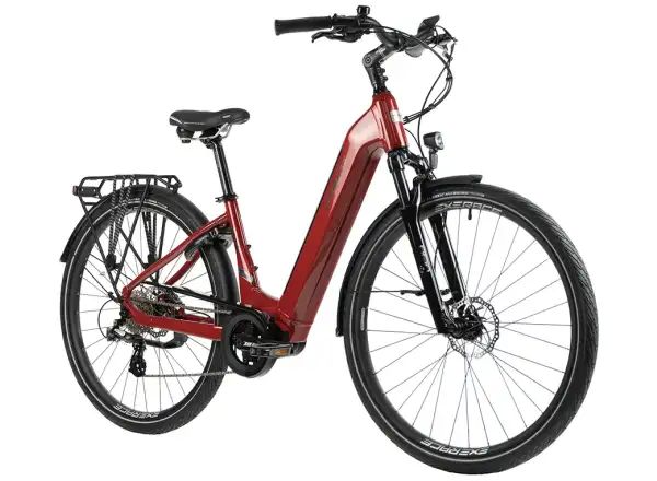 Leader Fox Saga 28 Tiefeinsteiger Stadtelektrofahrrad rot