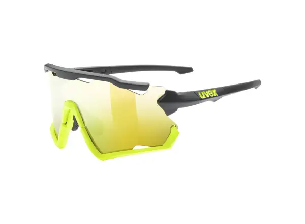 UVEX Sportstyle 228 Brille Black Lime Mat / Mirror Yellow (Kategorie 3)