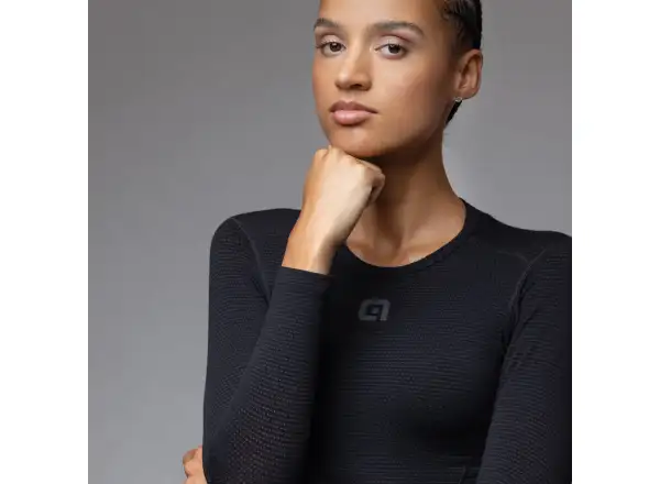 Alé Intimo Merino Damen Unterhemd Langarm Black