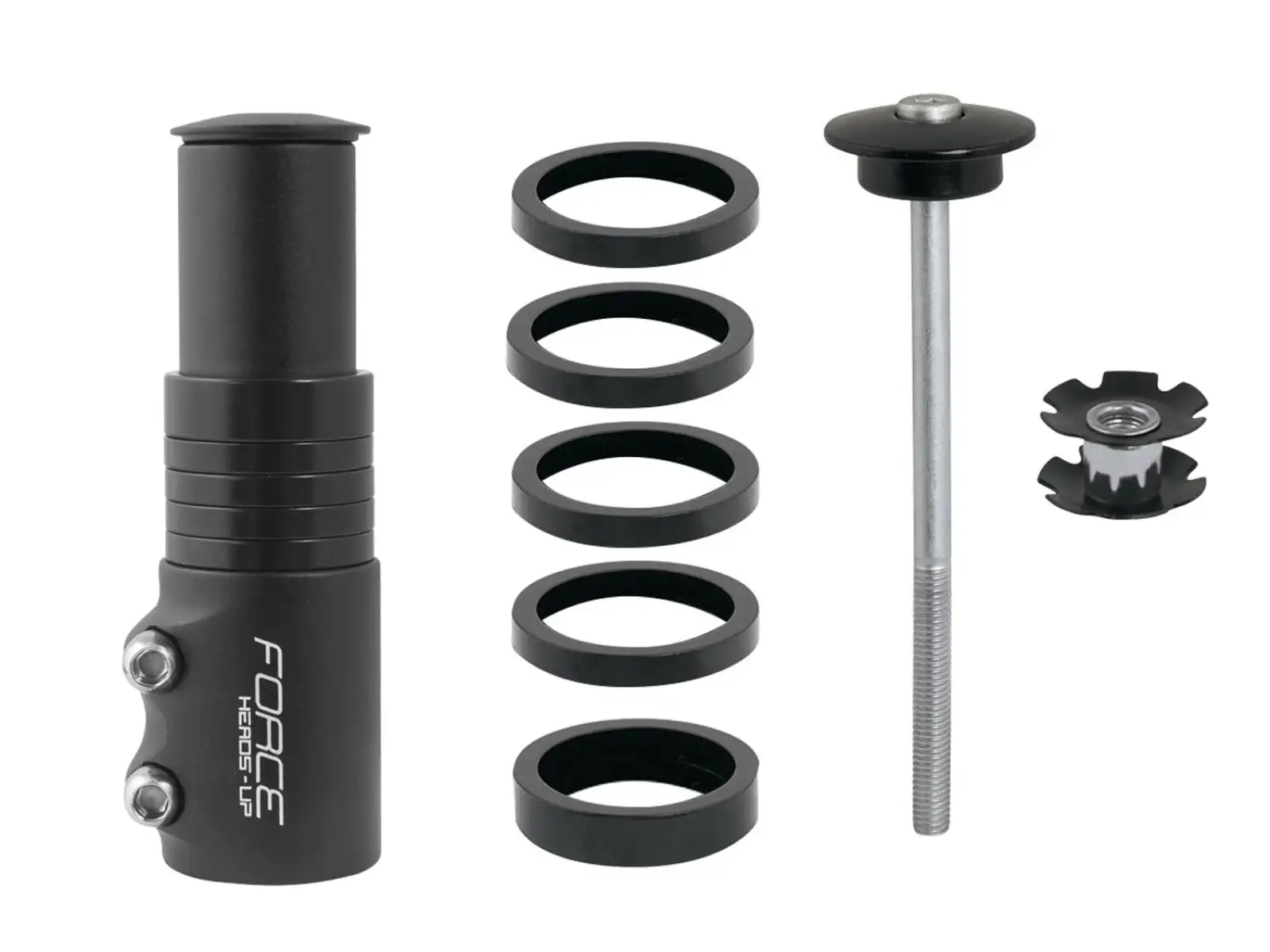 Force Gabelvorsatz 1 1/8" Al, matt schwarz