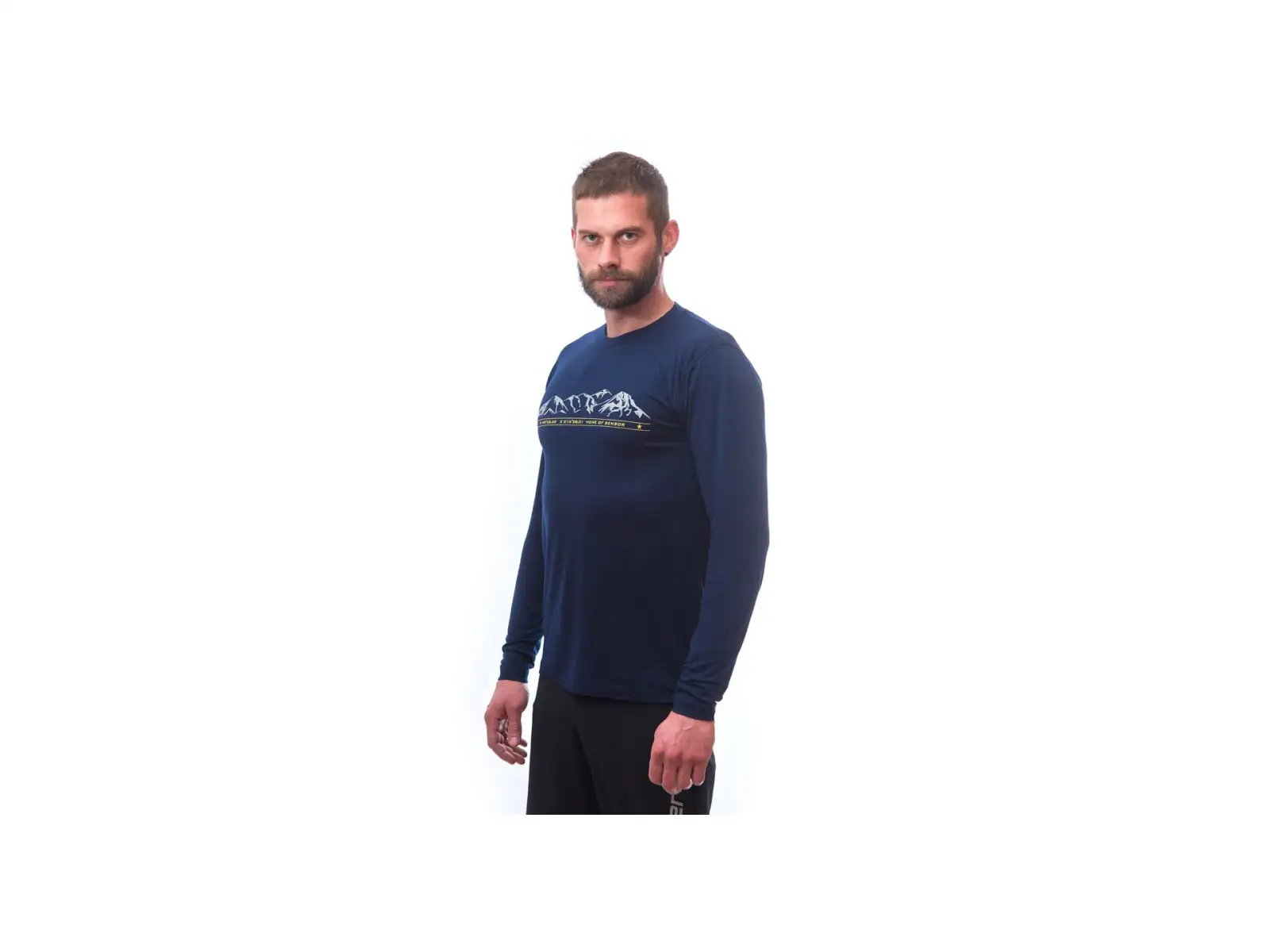 Sensor Merino Active PT Mountains Herren T-Shirt Langarm Deep Blue