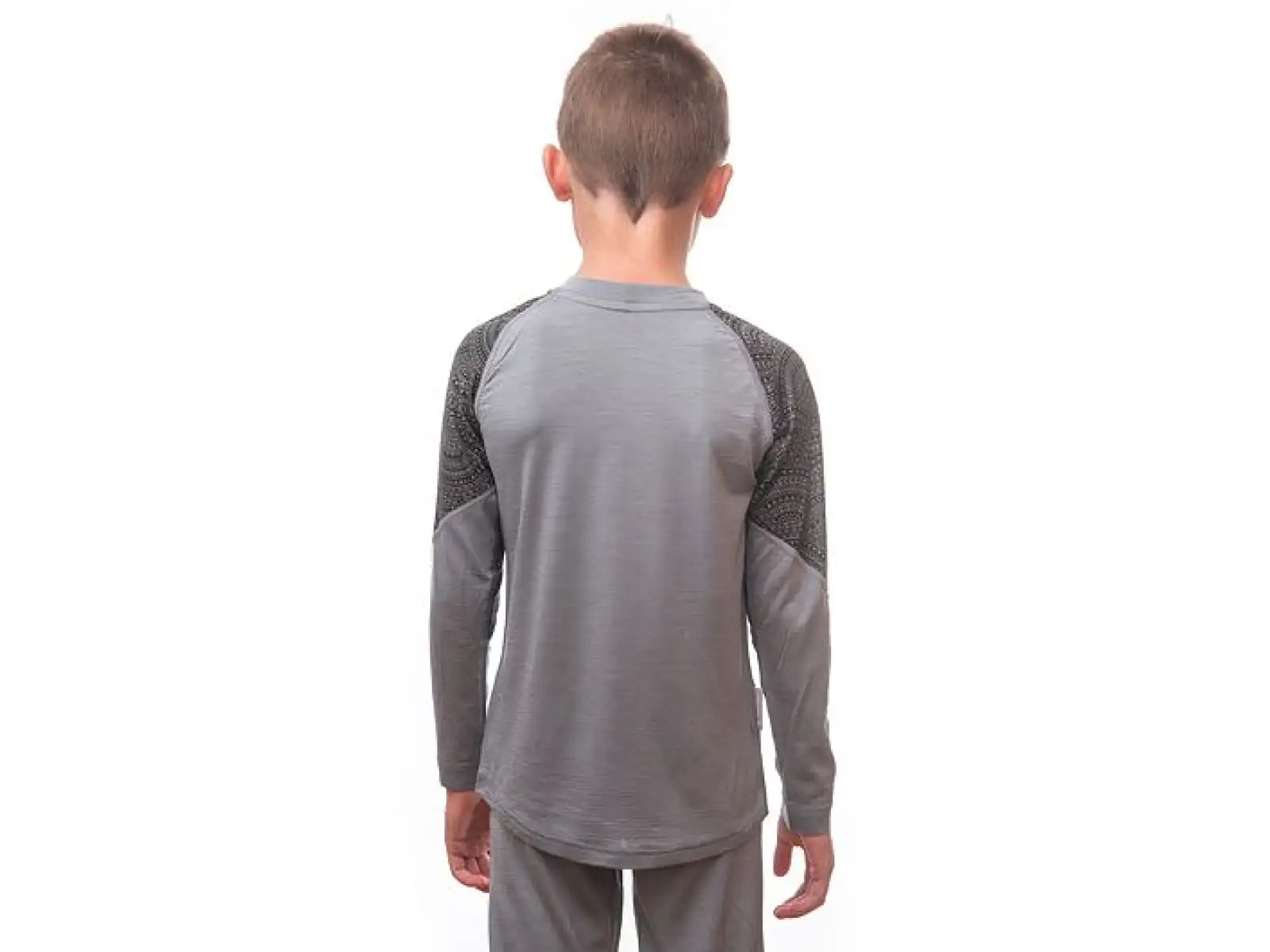Sensor Merino Impress Set Kinder Langarmshirt + Hose grau/Maori