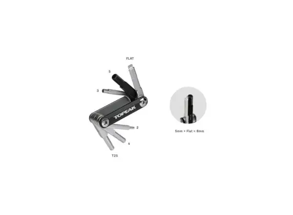 Topeak Ninja+ ToolBox Mini-Werkzeugsatz unter Flaschenhalter 7 Funktionen